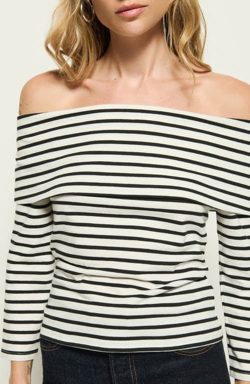 NATION LTD NATION LTD ALEXI STRIPE OFF THE SHOULDER TOP