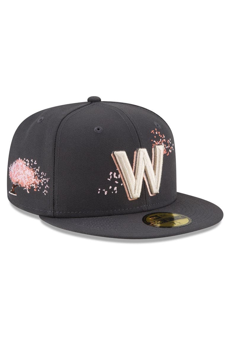 New Era Men's New Era Graphite Washington Nationals 2022 City Connect 59FIFTY Fitted Hat, Main, color,