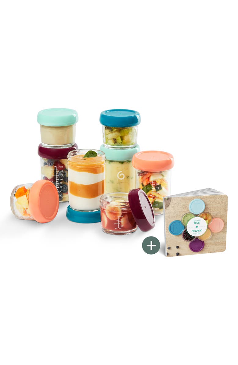 Babymoov Babybols 4 4-Ounce & 4 8-Ounce Glass Jar Baby Food Storage Container Set, Main, color,
