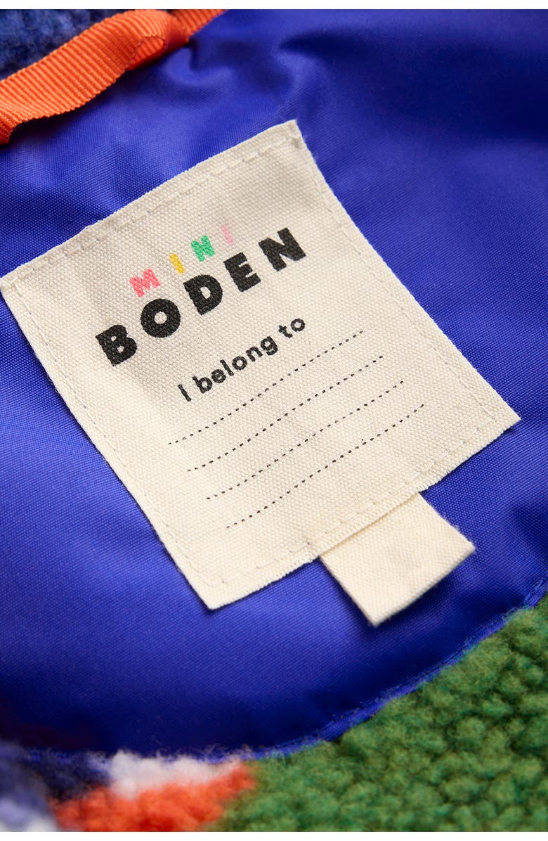 Mini Boden Kids' Fleece Lined Hooded Parka, Alternate, color, Blue