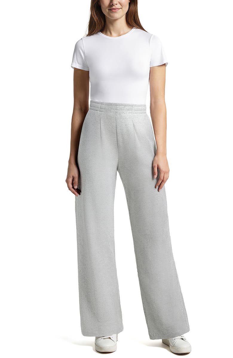 Three Dots Brushed Ribbed Pants, Alternate, color, Heather Grey