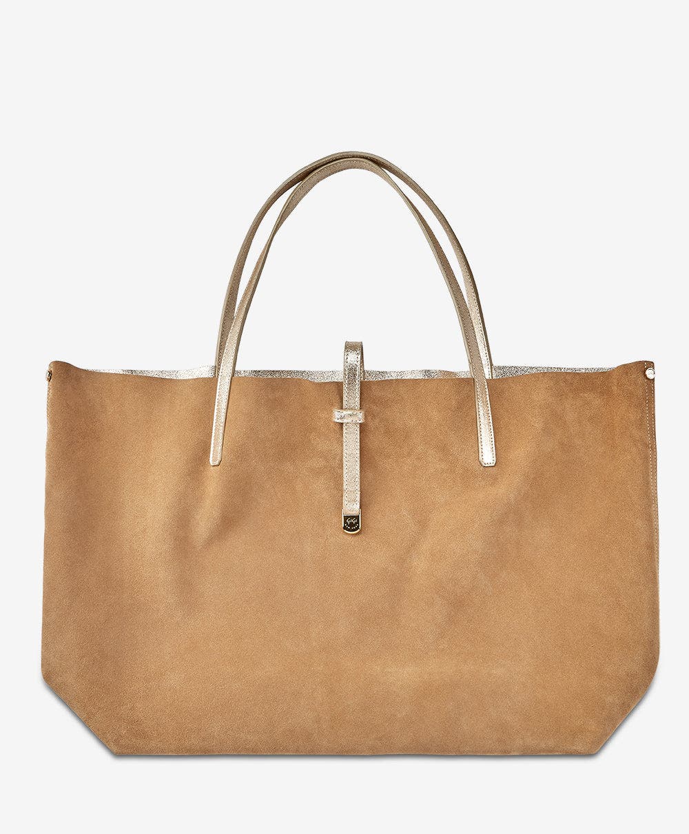 GiGi New York Reversible Luna Tote, Alternate, color, Platinum Metallic