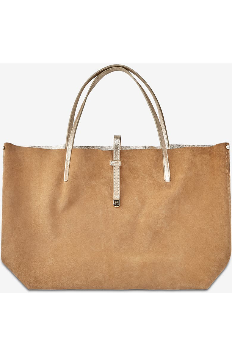 GiGi New York Reversible Luna Tote, Alternate, color, Platinum Metallic