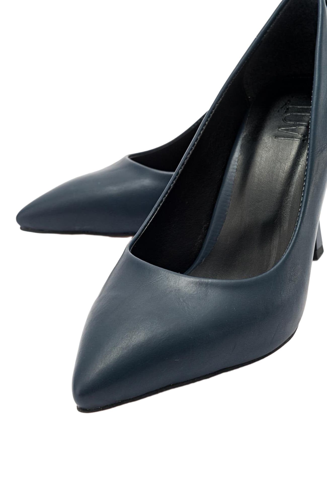 Forest Pointed Toe Pump, Alternate, color, Navy Faux Leather