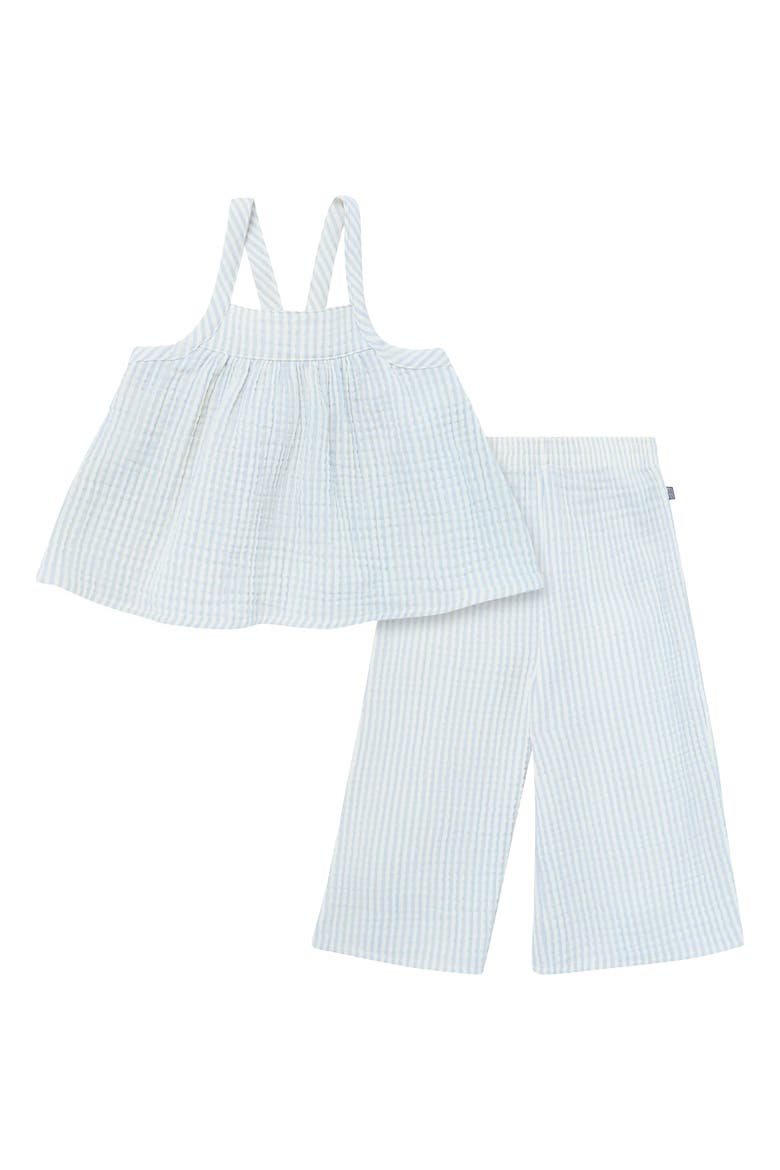 Top and Cropped Pants Set, Alternate, color, Blue Stripe