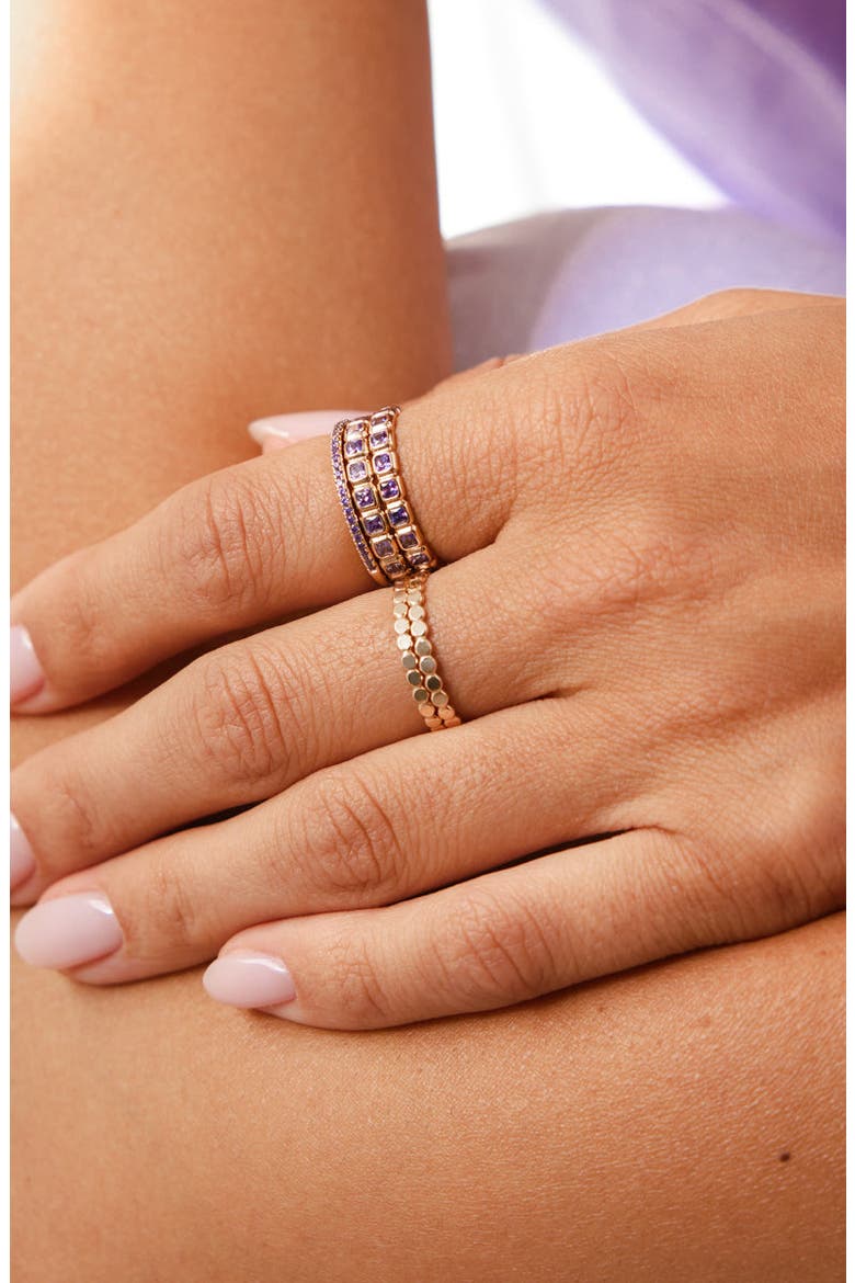 Cubic Zirconia Eternity Birthstone Ring, Alternate, color, GOLD/ JUNE