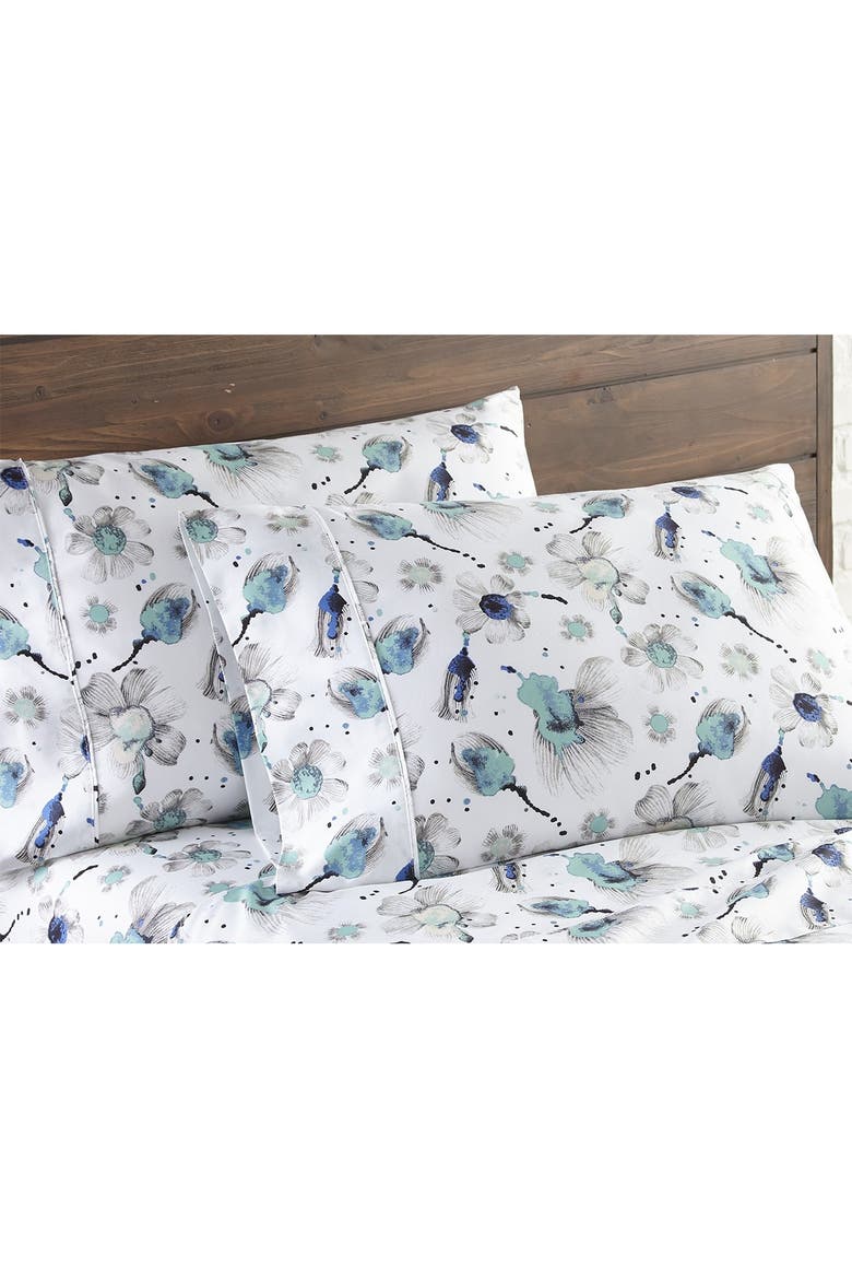 Premium Collection Extra Deep Pocket 300 Thread-Count 4-Piece Sheet Set, Alternate, color, WATERCOLOR SYMPHONY BLUE