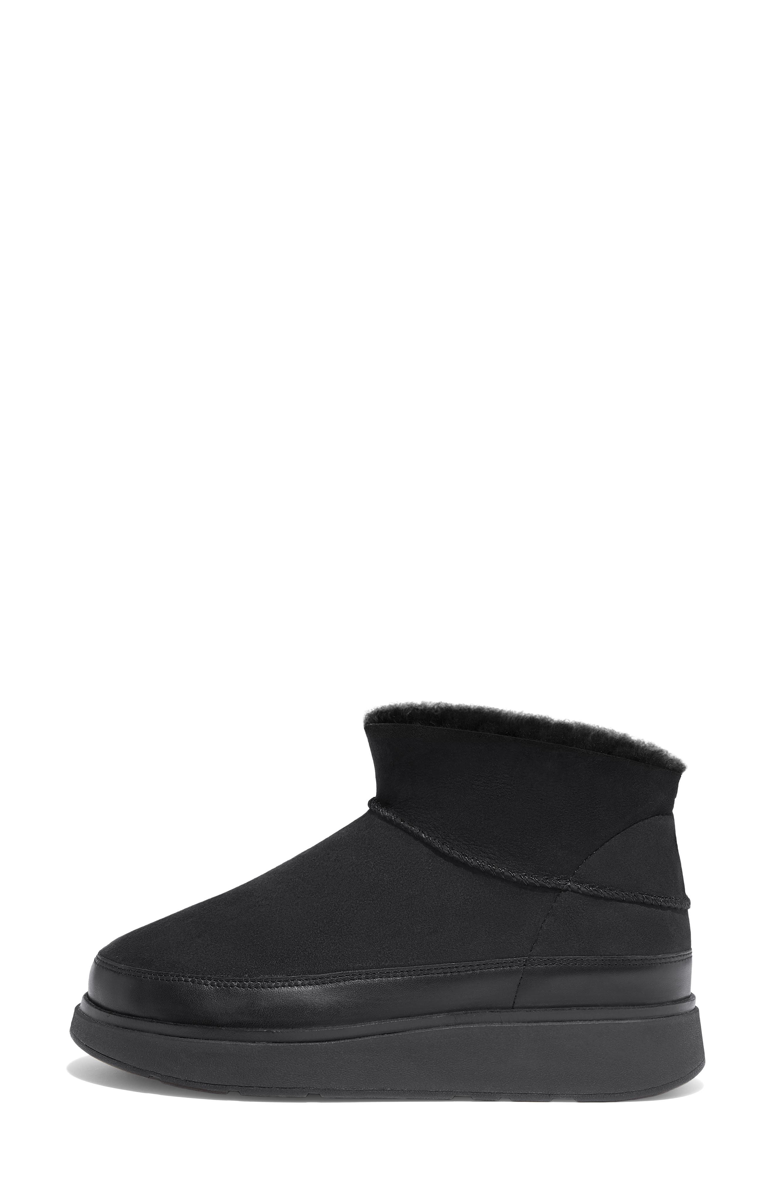 Gen-FF Ultra-Mini Genuine Shearling Boot, Alternate, color, ALL BLACK