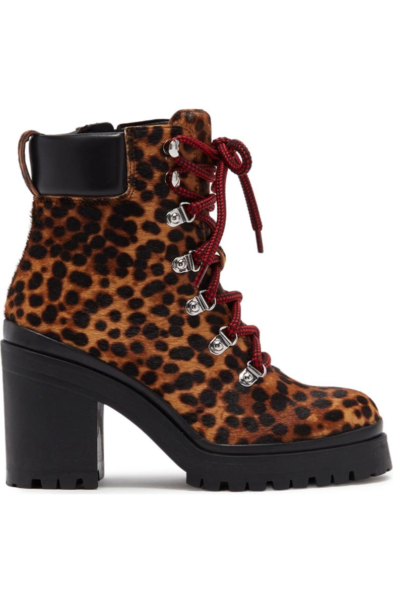 Rebecca Minkoff Maihlo Leopard Printed Genuine Calf Hair Combat Boot, Alternate, color,