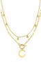 Initial Pendant Layered Chain Necklace