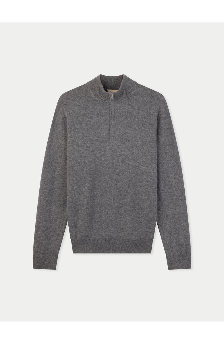 Gobi Cashmere Timeless Half-Zip Cashmere Sweater, Main, color, Dim Gray
