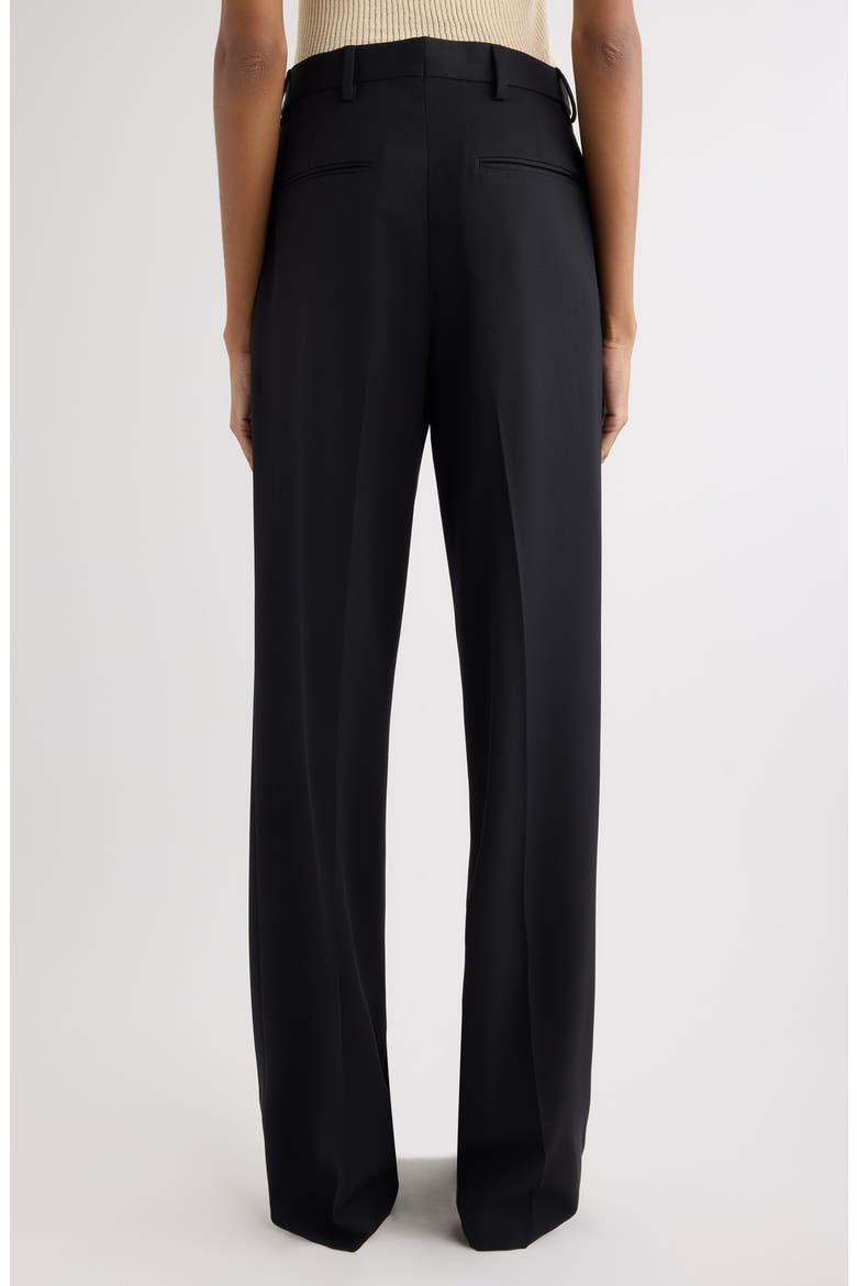 Wool Gabardine Wide Leg Pants, Alternate, color, BLACK