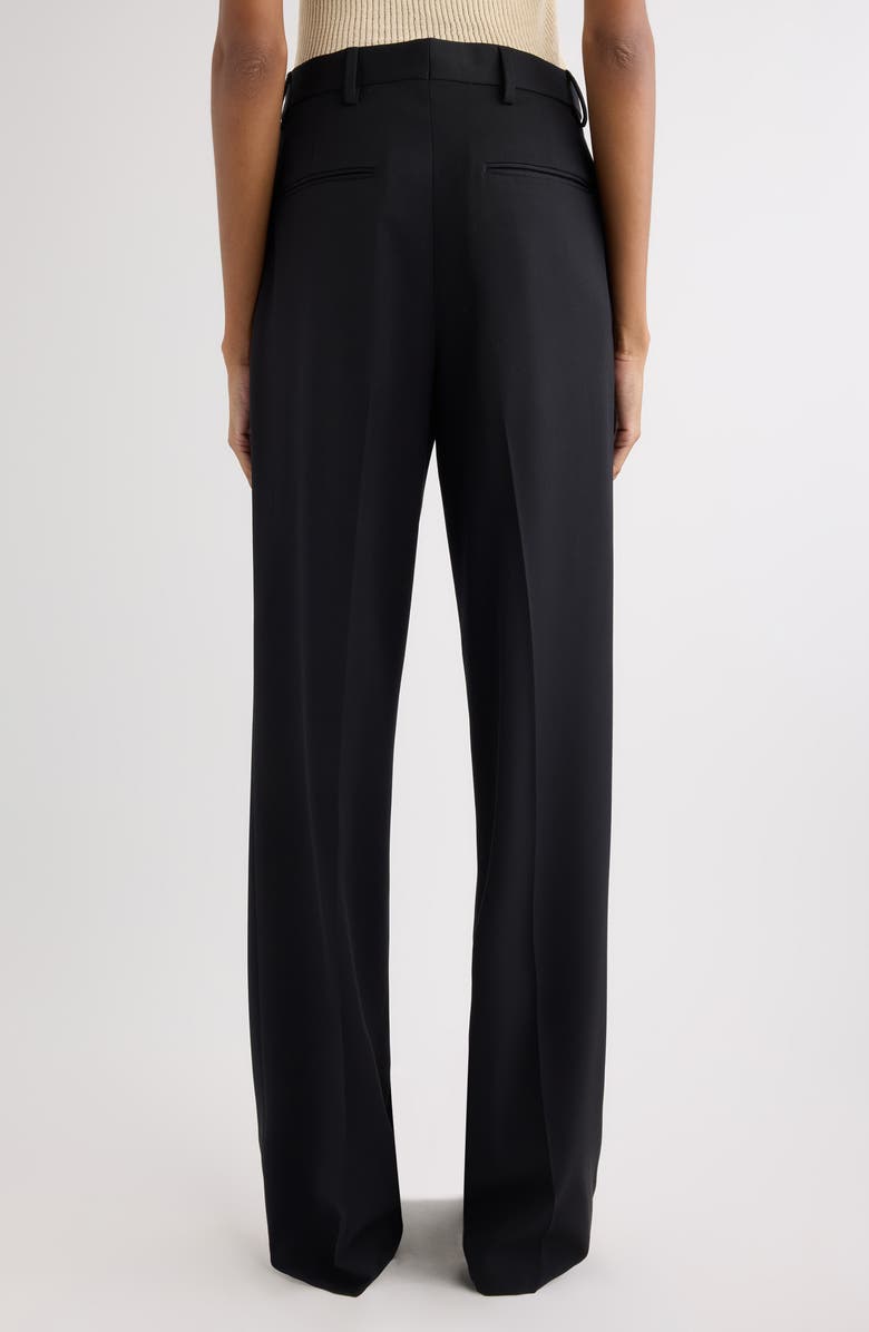 Dries Van Noten Wool Gabardine Wide Leg Pants, Alternate, color, Black