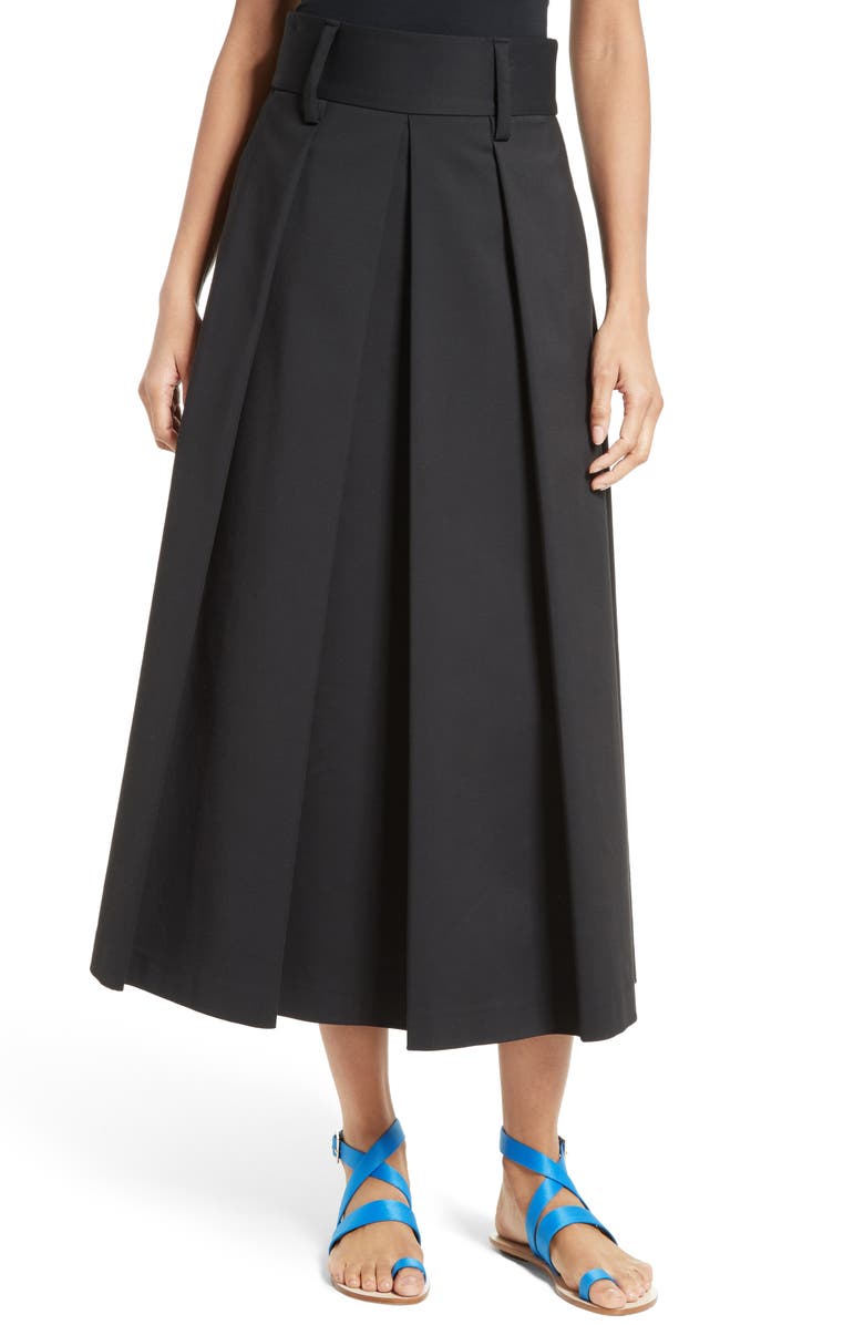 Tibi Agathe High Waist Pleated Midi Skirt, Main, color, 