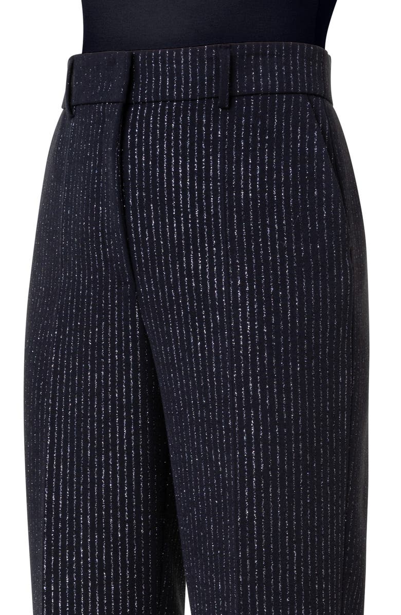 Akris punto Feryn Metallic Pinstripe Ankle Pants, Alternate, color,