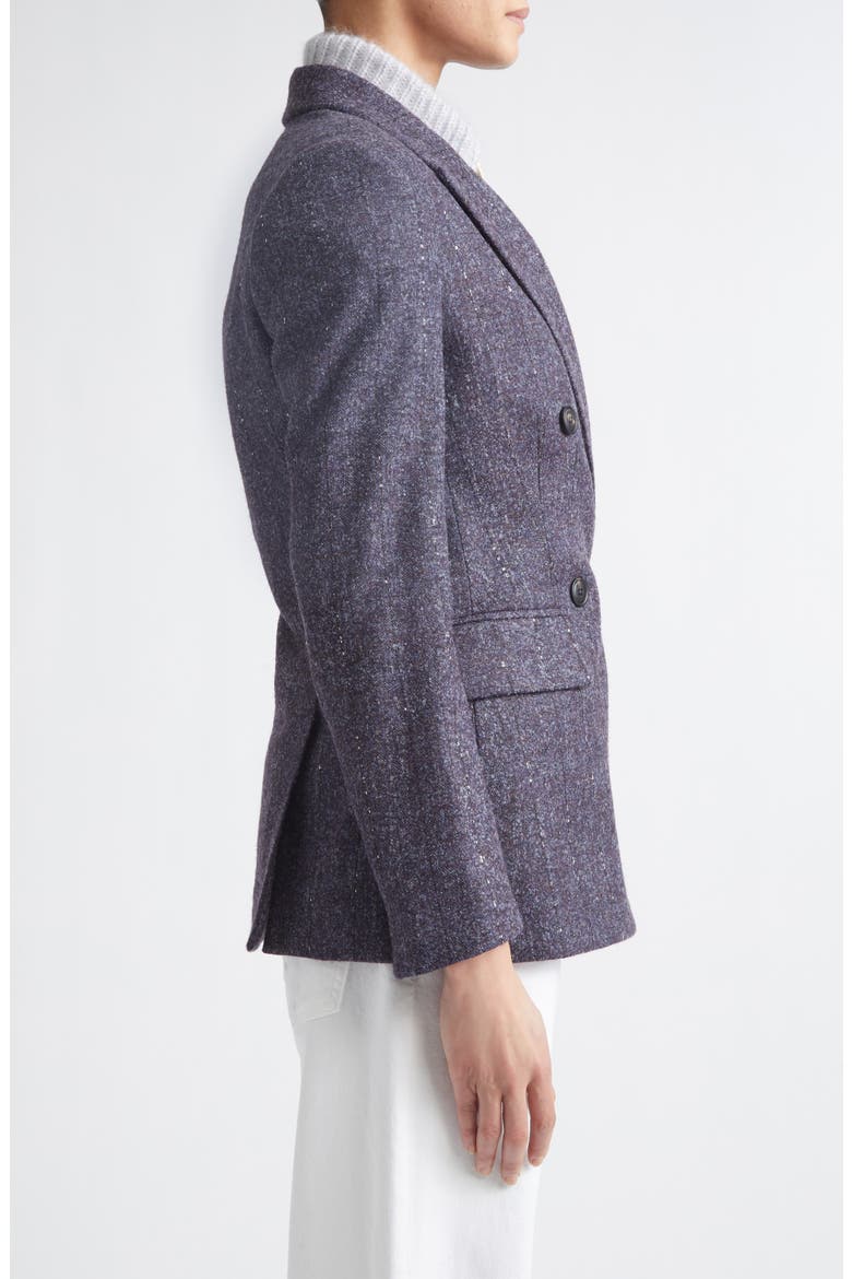 Double Breasted Sequin Detail Alpaca Blend Blazer, Alternate, color, 177 AMETHYST