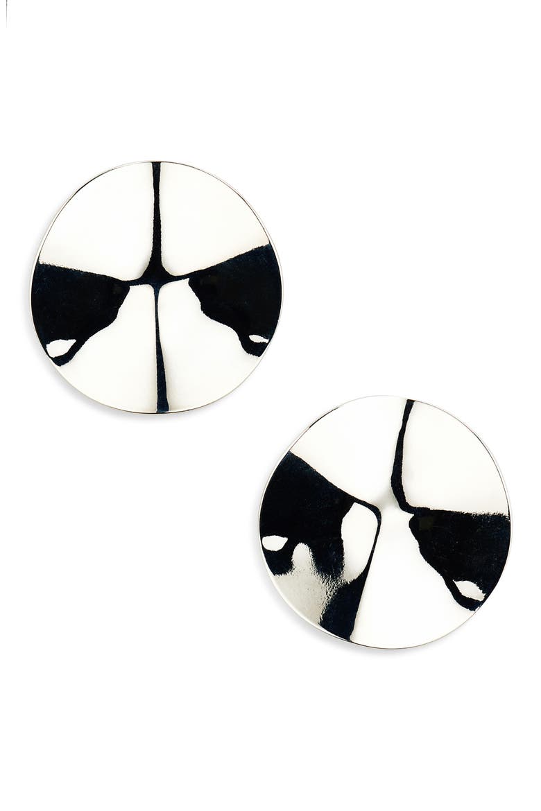 Disc Stud Earrings, Main, color, RHODIUM