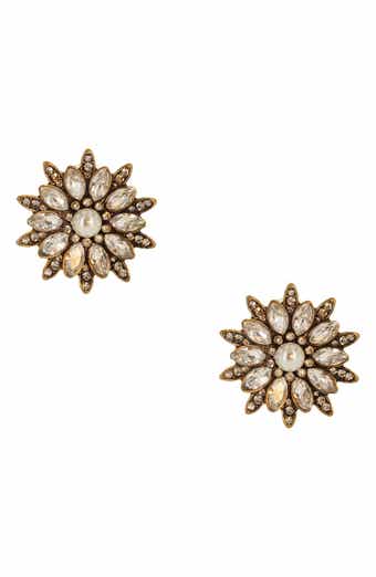 OLIVIA WELLES Renae Faceted Crystal Clip-On Earrings