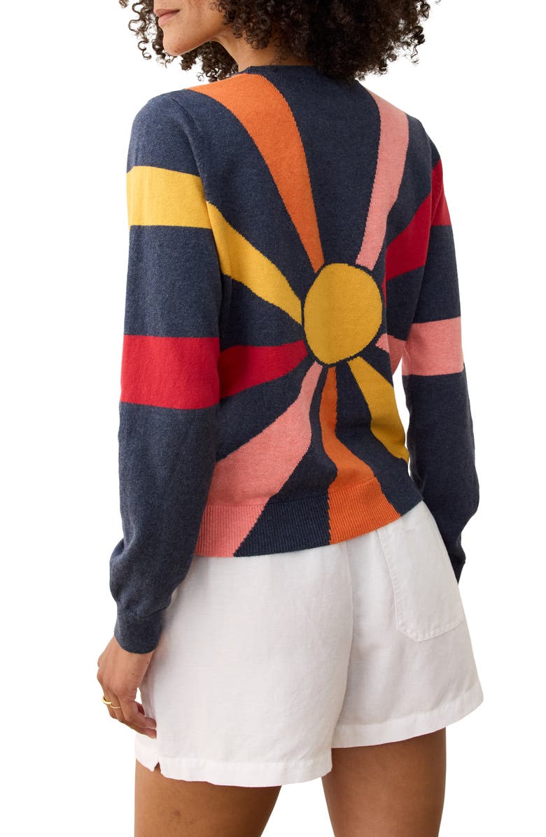 Marine Layer Exploded Sun Icon Sweater, Alternate, color, Navy