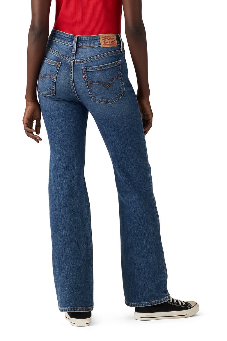 Superlow Bootcut Jeans, Alternate, color, DARTED DENIM