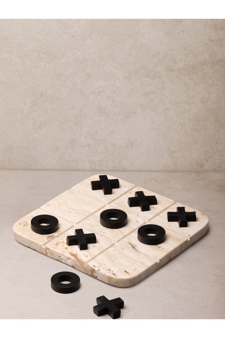 Monty Marble Tic Tac Toe Set, Main, color, Beige