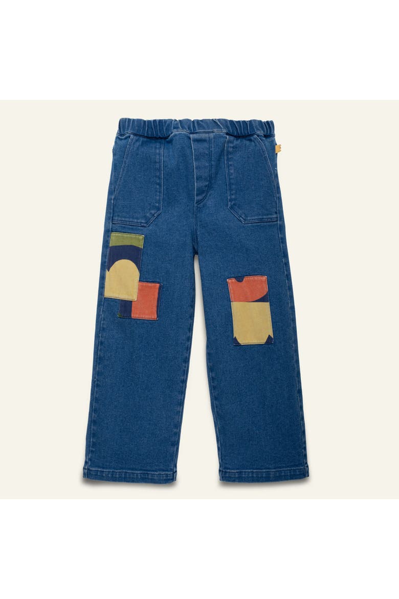 Patched Denim Pant, Main, color, Denim Blue