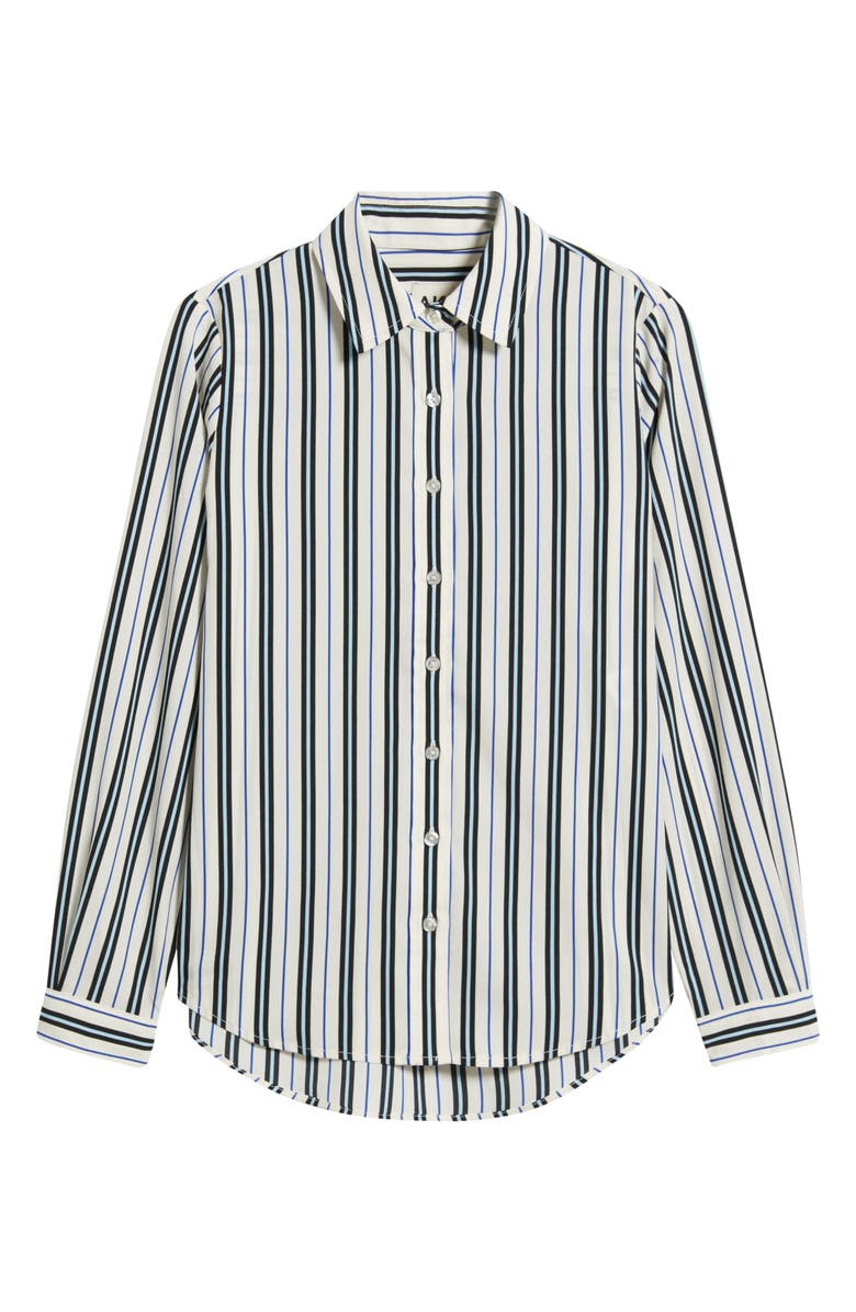AK ANNE KLEIN Stripe Slim Fit Button-Up Shirt, Alternate, color, White Dove Multi
