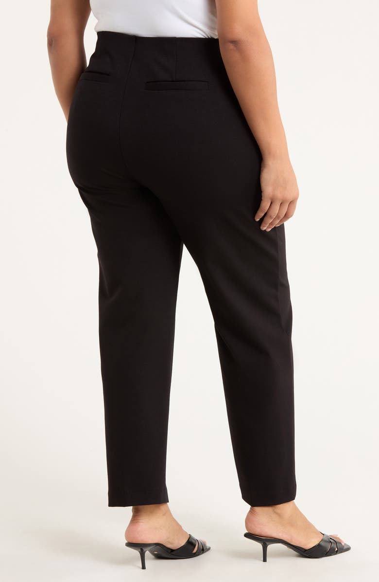 Liverpool Pintuck Pleat Front Slim Leg Pants, Alternate, color, Black