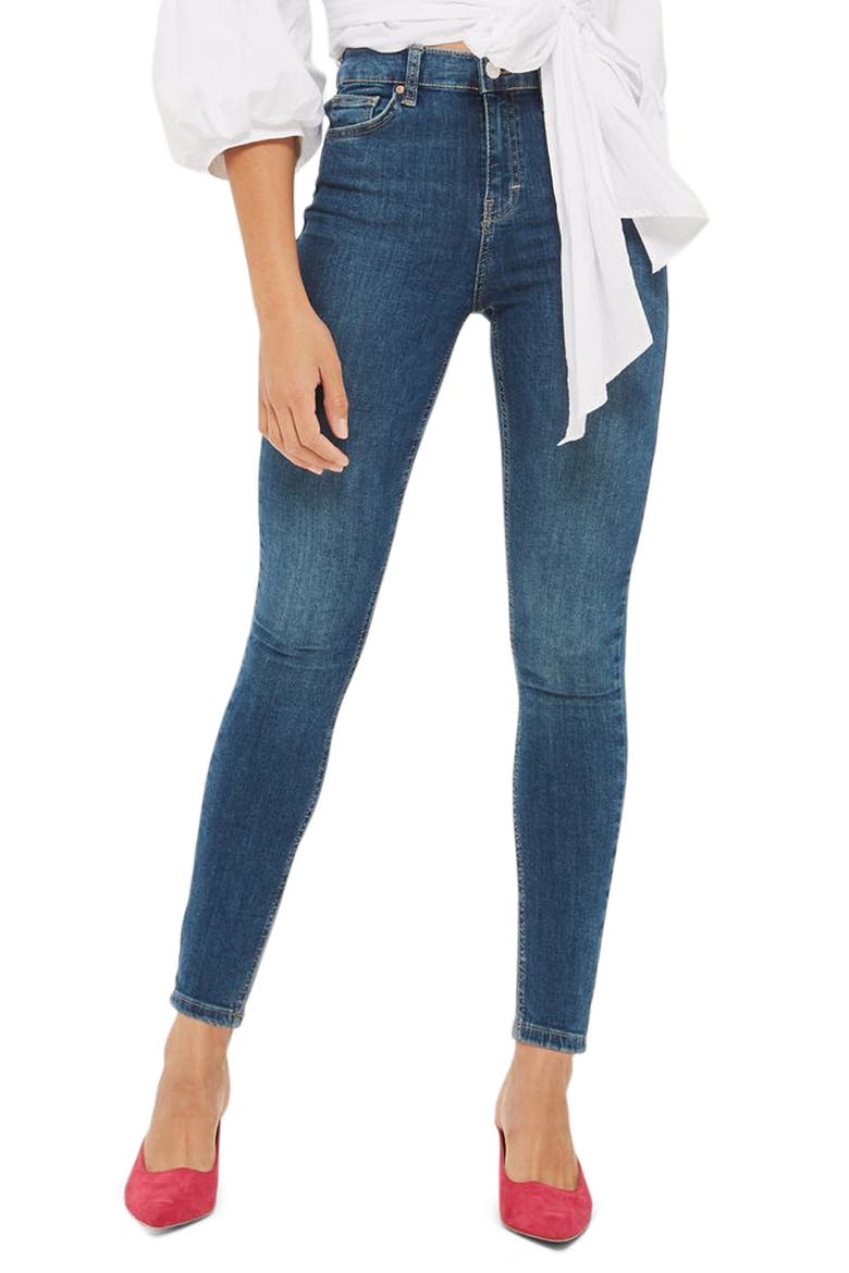 Jamie High Waist Crop Skinny Jeans, Main, color, BLUE GREEN