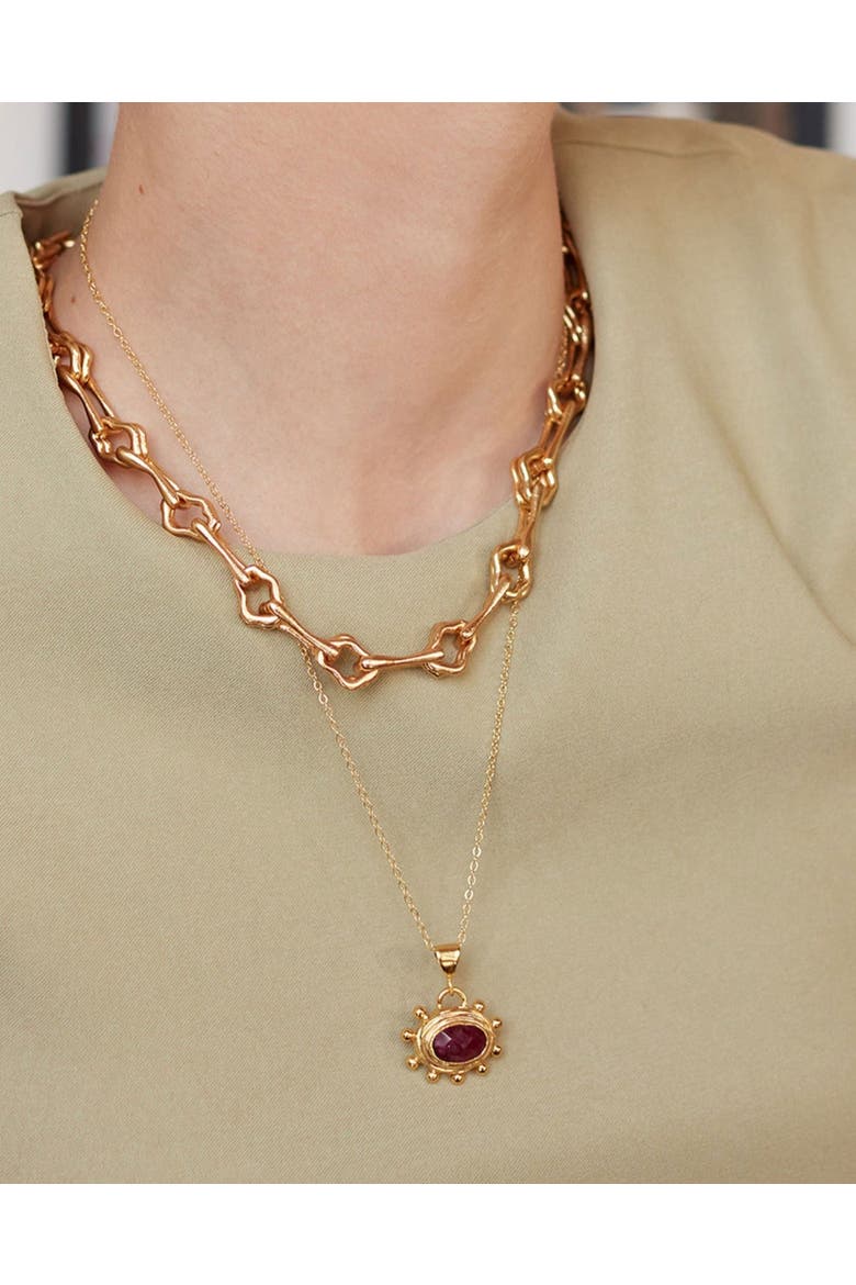 Zand Ruby Pendant Necklace, Alternate, color, Gold
