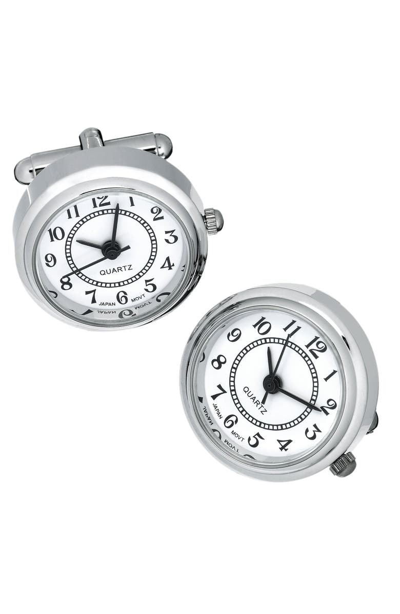 Link Up Greek Key Stud & Cufflinks Set with Black Enamel, Alternate, color, Black