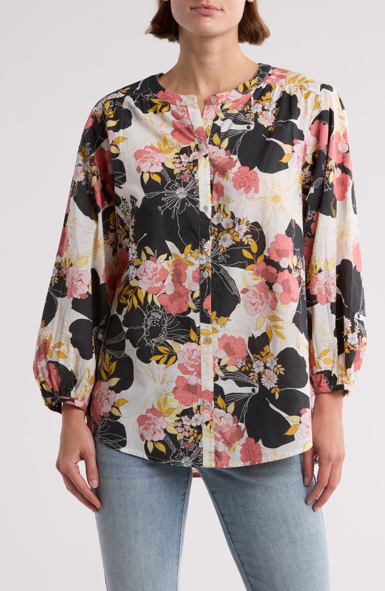 Lucky Brand Print Cotton Button-Up Shirt, Main, color,