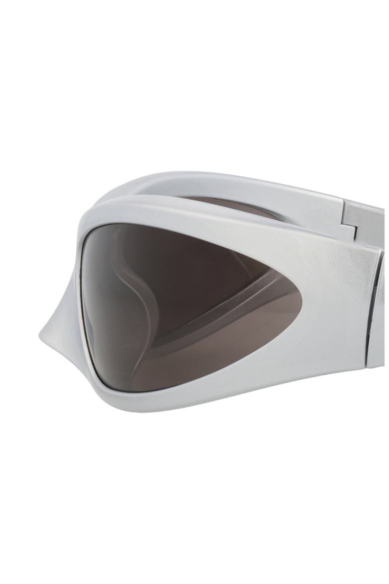 80mm Wraparound Sunglasses, Alternate, color, SILVER SILVER GREY