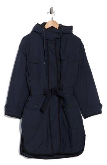 Rag & Bone Regan Ripstop Hooded Coat In Blue