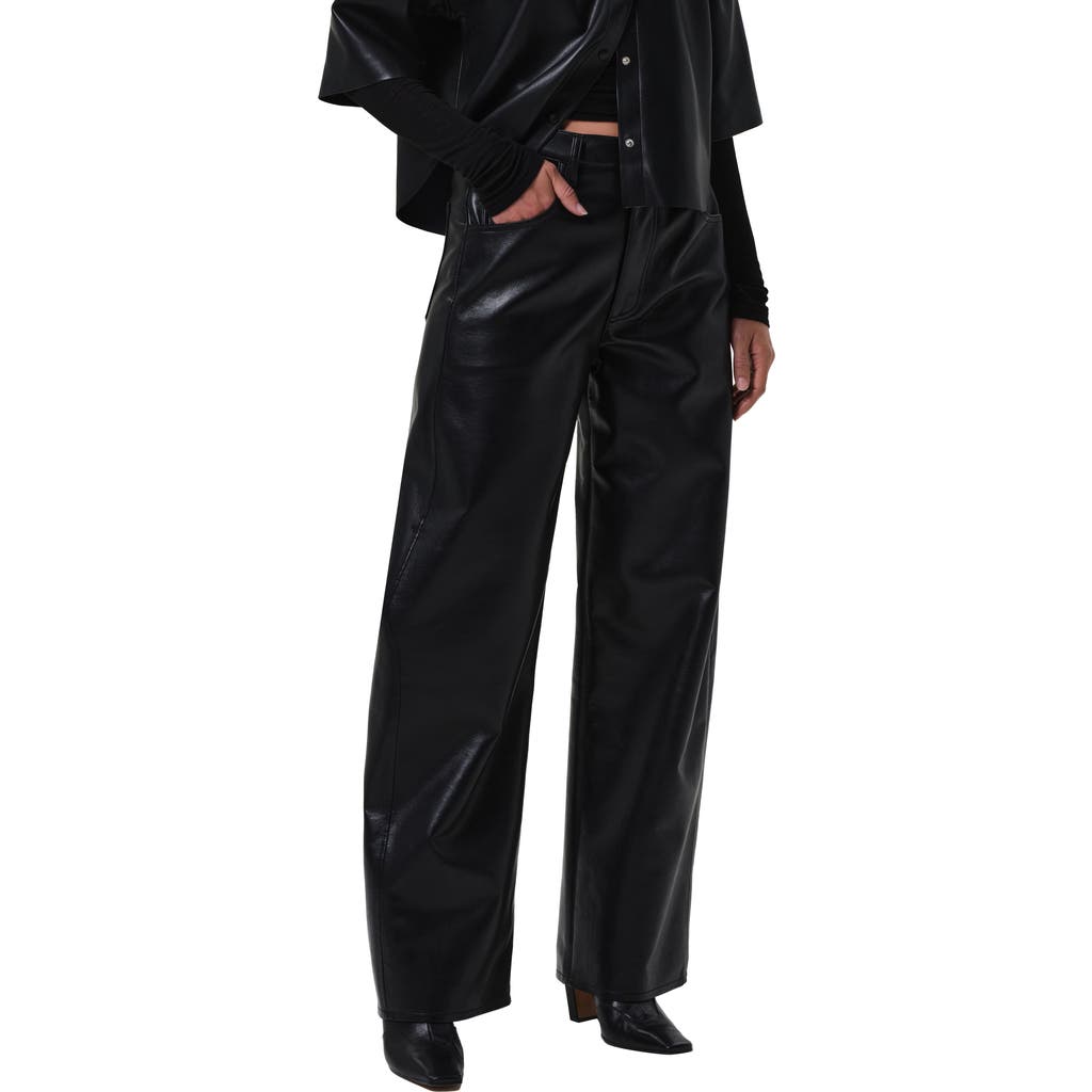 Citizen Of Humanity Citizens Of Humanity Ayla Baggy Recycled Leather Blend Pants In Black
