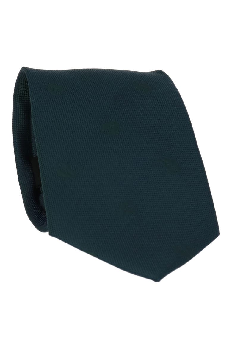 Tonal Ampersand Logo Print Tie, Main, color, HUNTER GREEN
