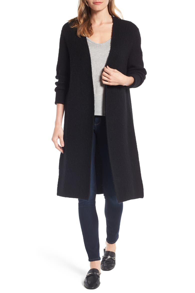 STITCH DETAIL CARDIGAN, Main, color, BLACK