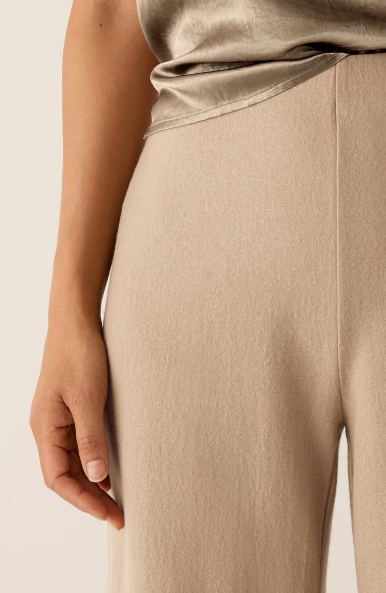 Eileen Fisher Wool Wide Leg Pants, Alternate, color, Biscuit