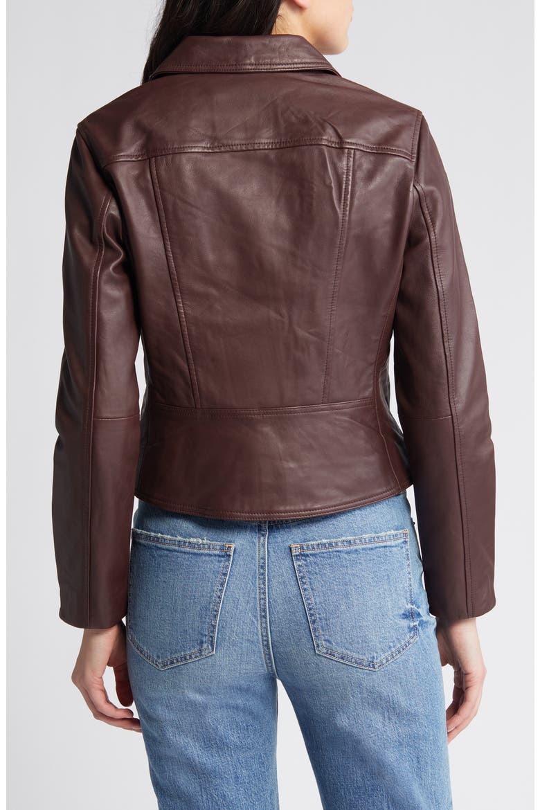 Neve Leather Moto Jacket, Alternate, color, OXBLOOD RED