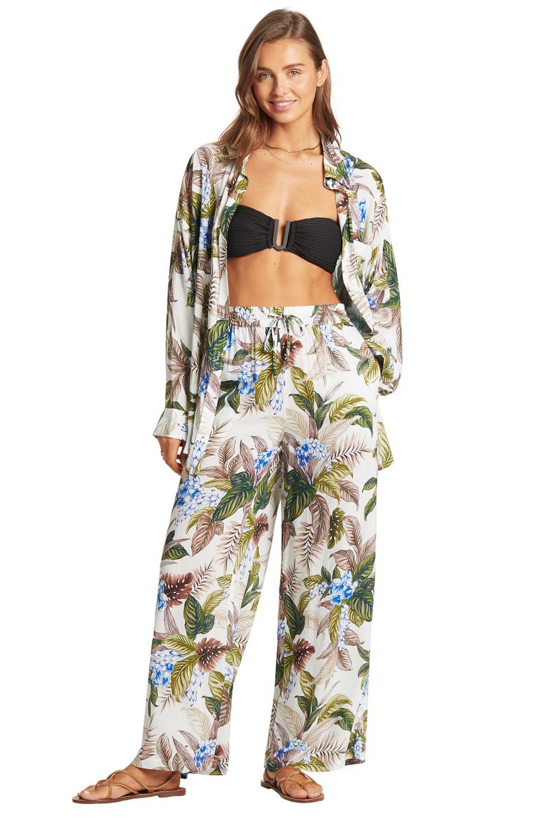 Sea Level Beach Cover-Up Shirt, Alternate, color,