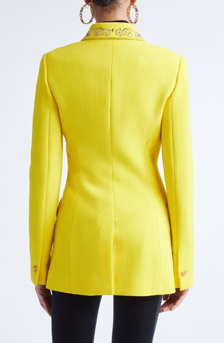 Versace Tailored Wool Crepe Jacket, Alternate, color, Daffodil