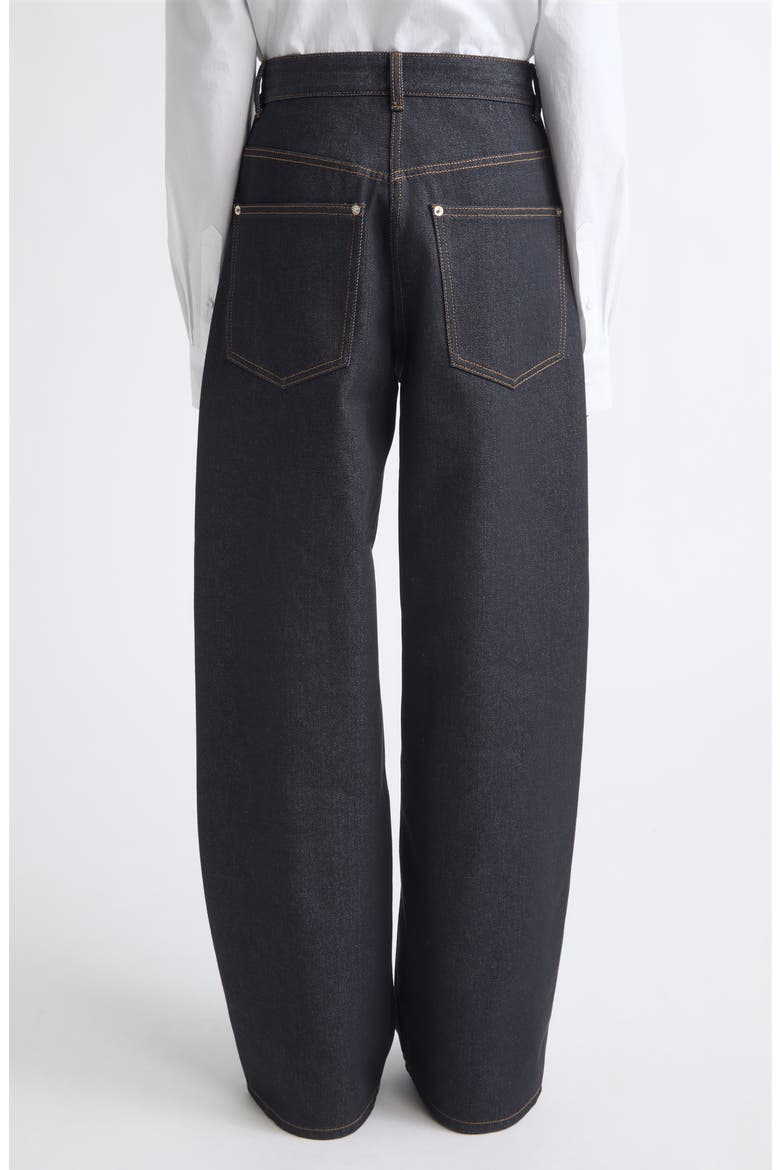 Curved Fit High Waist Jeans, Alternate, color, DARK NAVY