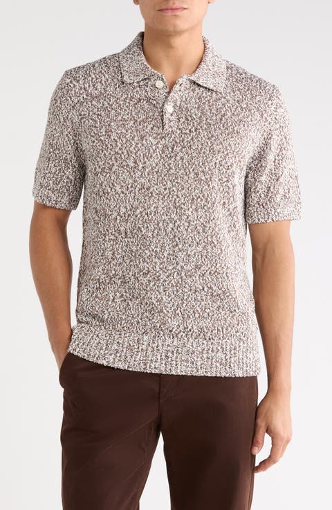 Marco Marled Button Polo Sweater