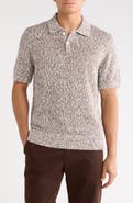 Reiss Marco Marled Button Polo Sweater