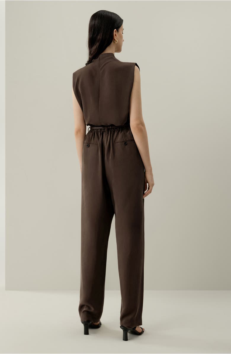 Lilysilk Sand-Washed Silk Habotai Barrel Pant, Alternate, color, Toffee