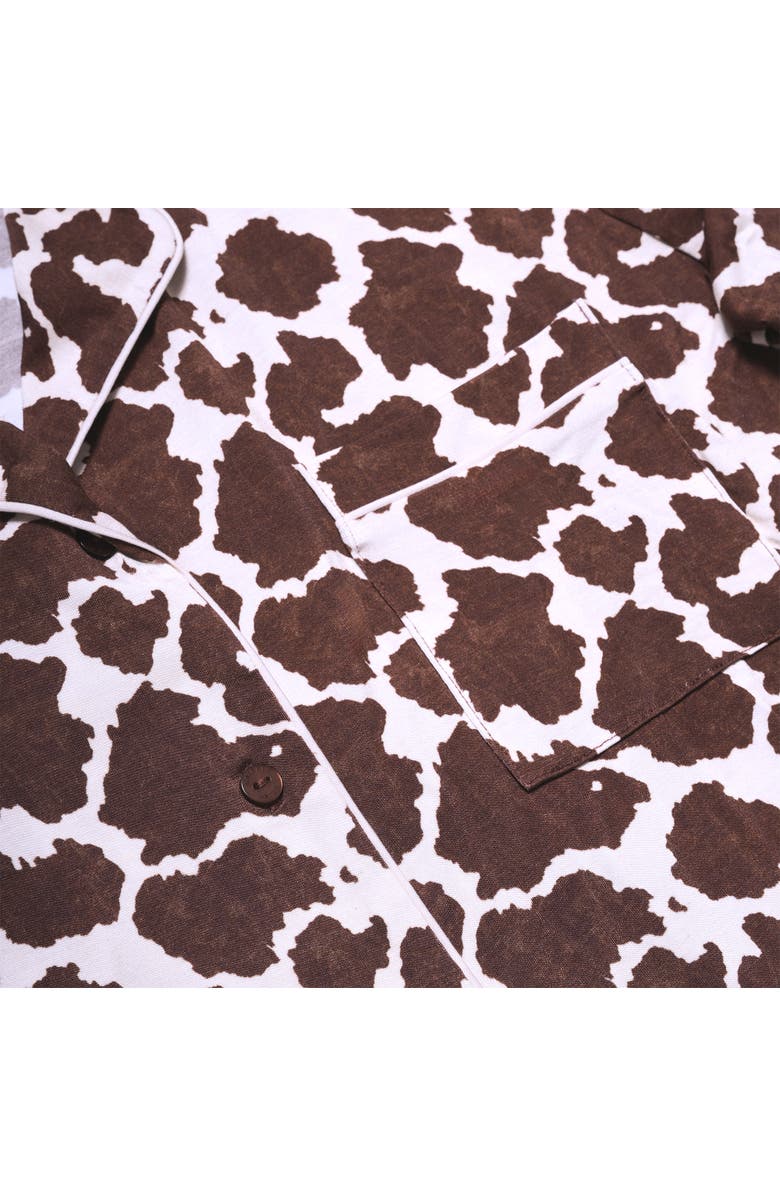 Crickle Daisy Cowgirl Long Pajama Set, Alternate, color, Dark Brown, White