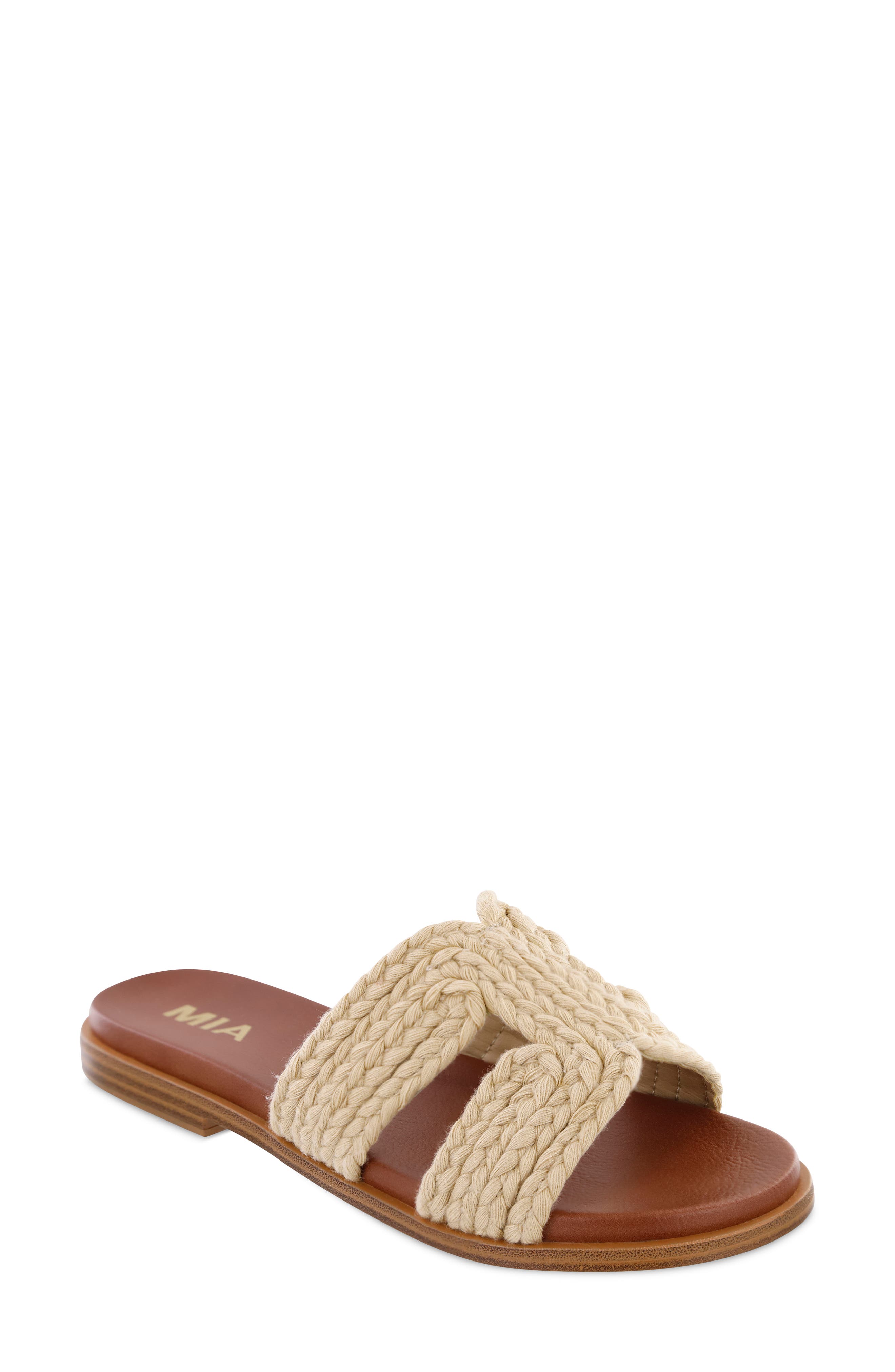 MIA Poet Slide Sandal, Main, color, Natural