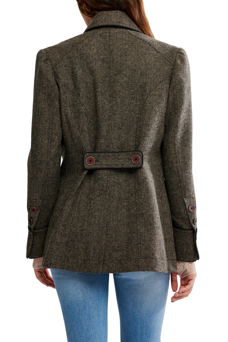 Renaux Herringbone Officer Jacket, Alternate, color, ESPRESSO