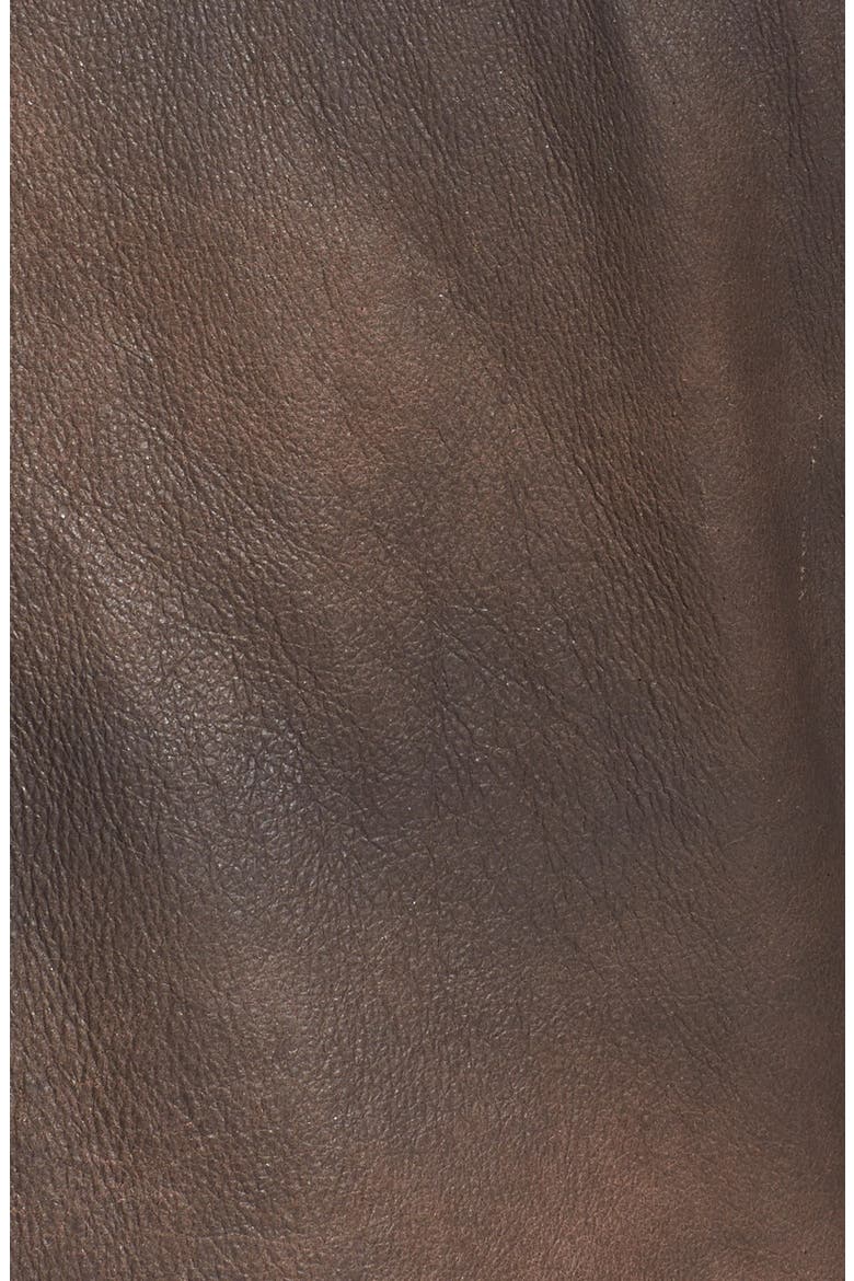 Contemporary Fit Hybrid Leather Jacket, Alternate, color, BROWN