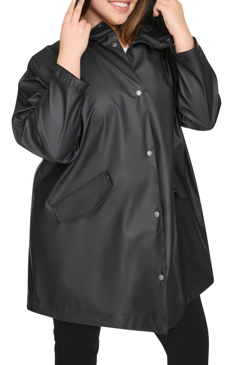 Levi's<sup>®</sup> Water Resistant Hooded Raincoat, Alternate, color, Black